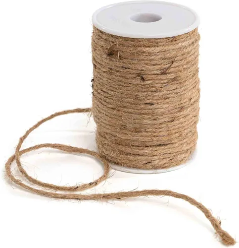 Simple Elements - Cuerda básica de yute de 164 pies, rollo de cuerda de 0.118 in (0.12 pulgadas) de grosor para manualidades, resistente, cuerda de