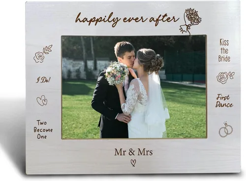 Miniatura 6 de Marco de fotos de boda de 5 x 7, marco de fotos de compromiso de boda para parejas, nuestro marco de fotos para siempre, regalos para esposa