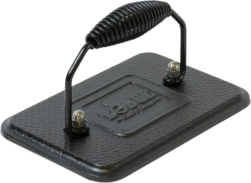 Miniatura 5 de Lodge Parrilla/plancha reversible LDP3, 9.5 x 16.75 pulgadas y prensa rectangular de hierro fundido LGP3, pre-sazonada, 6.75 x 4.5 pulgadas