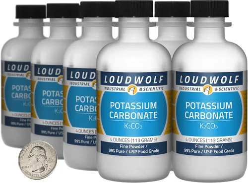 Miniatura 8 de Carbonato de potasio / botella de 8 onzas / 99% puro USP grado alimenticio/polvo fino
