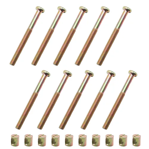 Miniatura 16 de Juego de 10 piezas de tornillos M6 x 100 mm de cabeza plana hexagonal con enchufe - Perfecto para accesorios de cama de madre y bebé - Galvanizado