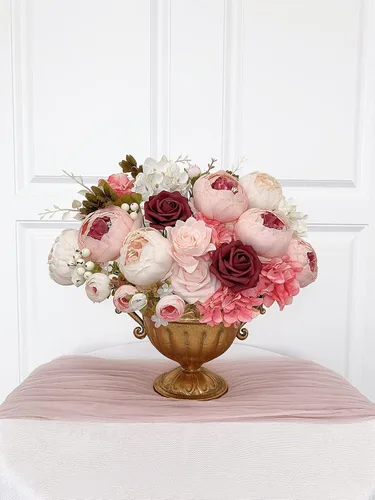 Miniatura 58 de FACINOC Ramos de Rosas Artificiales Naranjas, Juego de Caja de Flores Artificiales con Tallos para DIY, Bodas, Despedidas de Soltera, Decoraciones