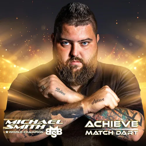 Miniatura 7 de Shot! Punta de acero para dardos, Michael Smith Achieve Match (0.74 oz/0.78 oz/0.81 oz/0.85 oz/0.88 oz/0.92 oz), 90% barril de tungsteno