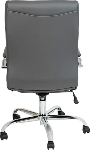 Miniatura 5 de Flash Furniture - Silla giratoria Whitney de oficina con respaldo alto de LeatherSoft, con asiento acolchado y reposabrazos, silla de oficina Gris