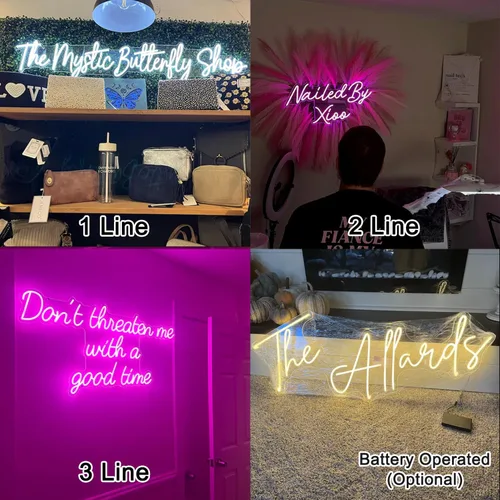 Miniatura 4 de Letrero de neón personalizado para boda, Binager personalizable con nombre de neón, decoración de letrero de luz regulable/RGB, personalizado