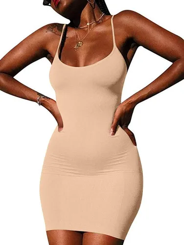 Miniatura 4 de LCNBA Sexy Spaghetti Strap Tank Dress Basic Backless Bodycon Club Party Mini Dress