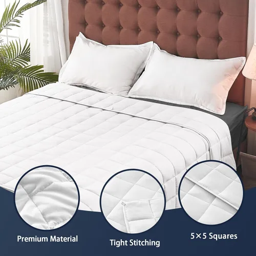 Miniatura 140 de Yescool - Manta con peso para adultos (15 libras, 60 x 80 pulgadas, azul), manta de enfriamiento pesada para dormir, 140-160 libras, manta