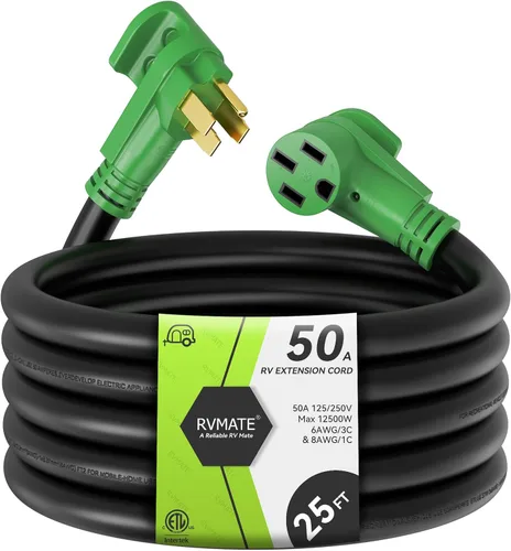 Miniatura 10 de RVMATE Cable de extensión de alimentación con cerradura para RV/generador de 50 amperios y 15 pies, mango de fácil enchufe, 14-50P a SS 2-50R