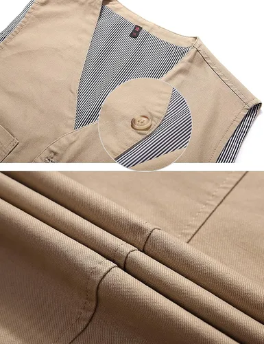 Miniatura 5 de HangNiFang - Chaleco casual con cuello en V para hombre
