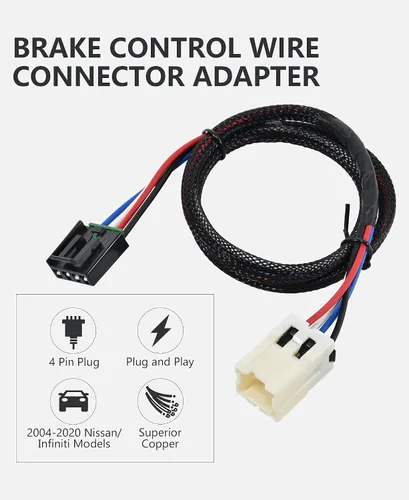 Miniatura 7 de RED WOLF Adaptador de conector de arnés de cableado para controlador de freno de remolque compatible con Nissan Froniter/Titan/Armada 2004-2020