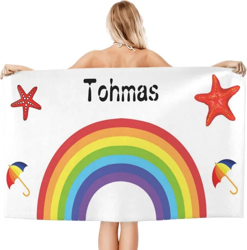 Miniatura 21 de Toalla de playa personalizada con nombre, toallas de playa personalizadas con nombre de gran tamaño de secado rápido para playa, baño, piscina