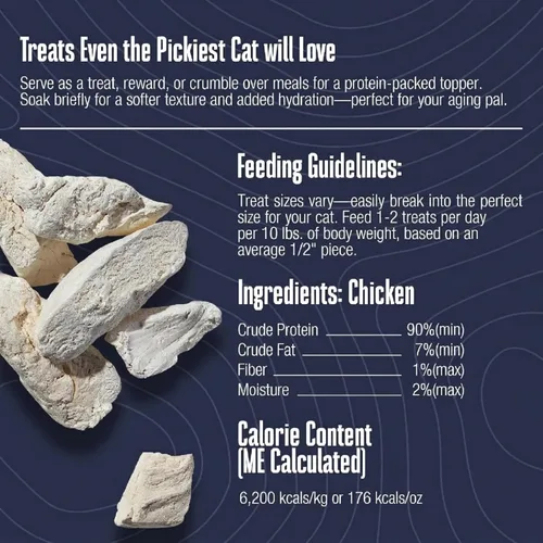 Miniatura 2 de Whole Life Pet - Golosinas de pollo liofilizadas para gatos, grado humano, un ingrediente, procedentes y fabricadas en los Estados Unidos