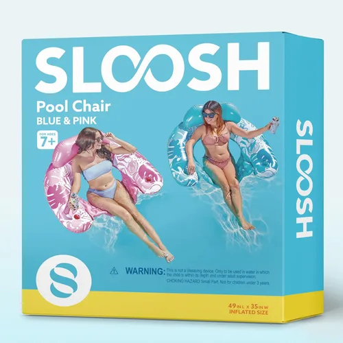 Miniatura 8 de SLOOSH Inflatable Pool Floats Adult,2 Pack Pool Chairs with Cup Holders,X-Large Blow up Floats Chair,Hammock Noodle Mat for Relaxing Summer Water