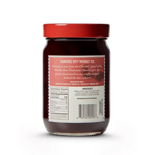 Miniatura 2 de TRAVERSE CITY WHISKEY CO. Cerezas de cóctel premium (600g/21.2oz) Paquete de 2 Para cócteles y postres Todas americanas, naturales, certificadas