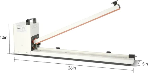 Miniatura 8 de Sellador térmico por impulso con barra de sellado, máquina de sellado y corte de bolsas de alta resistencia, ancho de sellado de 0.315 pulgadas, 1