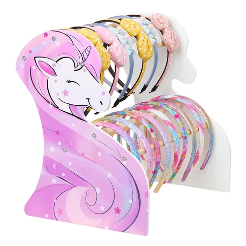 FIOBEE Soporte para diadema de unicornio para niñas, organizador de accesorios para el cabello, soporte de exhibición para el hogar, decoración de