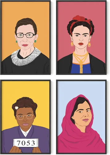 Miniatura 11 de HAUS AND HUES Juego de 4 pósteres inspiradores feministas para habitación de adolescentes y niñas, impresiones artísticas y decoración para mujeres