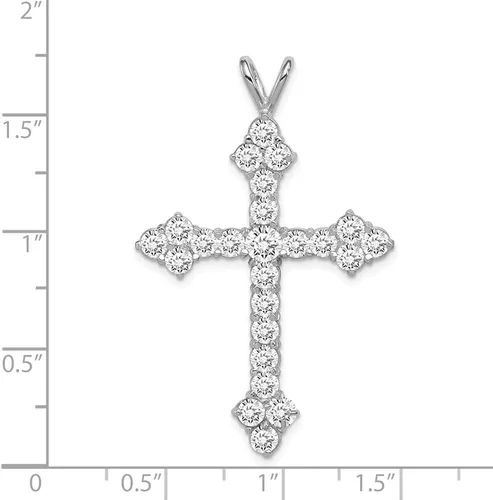 Miniatura 3 de Colgante de cruz de plata de ley 925 maciza con circonita cúbica 1654 in x 1063 in