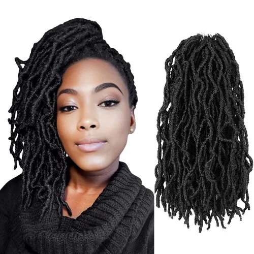 Miniatura 40 de Niseyo Rastas de pelo sintético de ganchillo de 24 pulgadas, 6 paquetes de extensiones de cabello sintético lacio de ganchillo largo