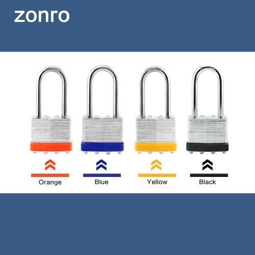 Miniatura 9 de ZonRo Candados de acero laminado con llave, cerraduras iguales con llave, 1-9/16 pulgadas de ancho, candados de grillete largo, paquete de 6, aro