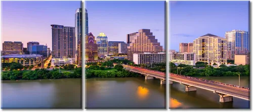 Miniatura 40 de San Antonio Sundown - Impresión en lienzo, paisaje de ciudad de pared grande, paisaje urbano extra grande de Texas, impresión de pared de horizonte