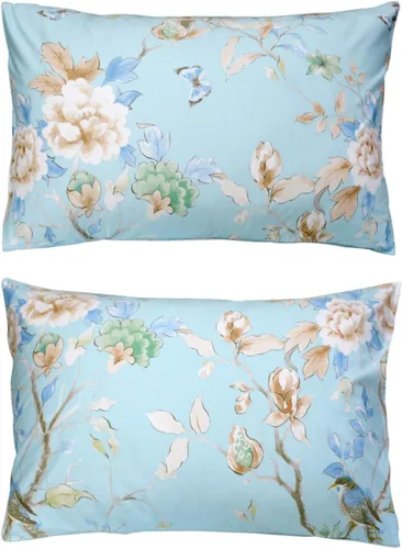 Miniatura 8 de FADFAY Fundas de almohada de 20 x 30 pulgadas, fundas de almohada de lujo con diseño floral de peonía, 100% algodón egipcio, 2 piezas