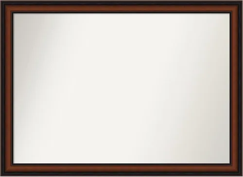 Miniatura 145 de Amanti Art Espejo de pared personalizado no biselado (24 x 27 pulgadas), marco estrecho de nogal chipre - varios tamaños personalizados - Espejo