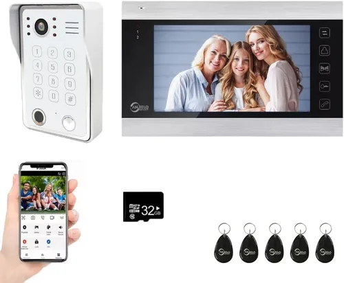 Miniatura 9 de ANJIELO SMART Sistema de portero de video con cable, cámara de timbre de video de 7 pulgadas con monitor, video portero con cable, apagado 5 en 1