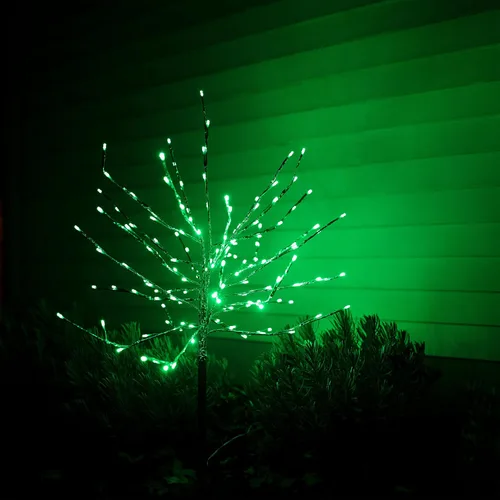 Miniatura 11 de Alpine Corporation Estaca metálica para árbol de 39 pulgadas de alto para interiores y exteriores, decoración navideña con luces LED verdes