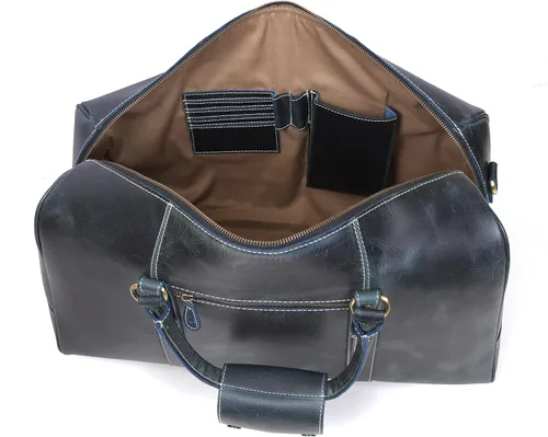 Miniatura 3 de Bolsa de viaje de cuero Bolsa deportiva para gimnasio, bolsa de mano para equipaje de avión, regalo para el día del padre por Aaron Leather Goods