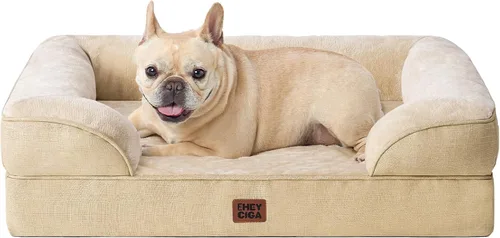 Miniatura 113 de EHEYCIGA - Cama ortopédica para perro grande, impermeable, de espuma viscoelástica y espuma tipo caja de huevos, bordes elevados, antideslizante