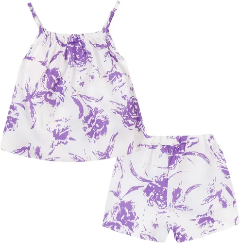 Miniatura 93 de LittleSpring Conjunto de verano para niñas con camiseta sin mangas y pantalones cortos florales
