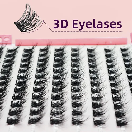 Miniatura 3 de 288 piezas racimos de pestañas DIY Extensiones de pestañas 3D Pestañas manga ultra-gran capacidad pestañas finas en racimo Kit para autoaplicación