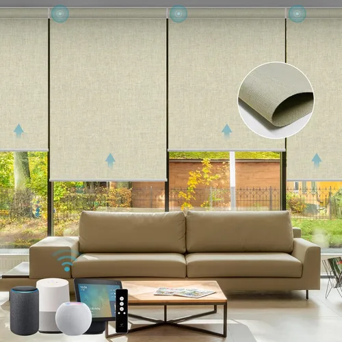 Miniatura 41 de SmartWings Persianas Motorizadas con Sombras para Ventana Control Remoto Funciona con Thread Apple Homekit Z-Wave Alexa 100% Blackout de Doble Cara