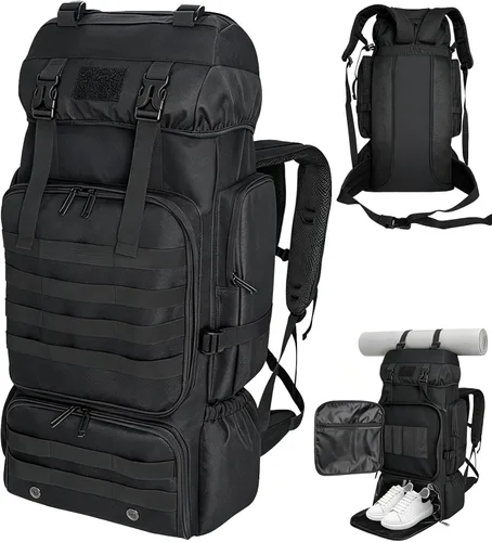 Miniatura 11 de 80L/100L senderismo mochila hombres camping mochila grande al aire libre viaje militar táctica Molle Trekking bolsa mujeres