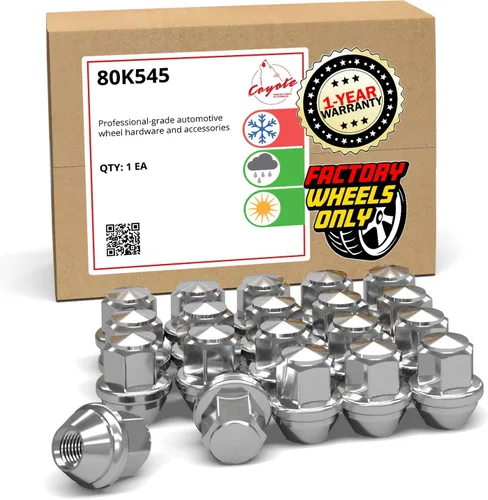 Miniatura 23 de Wheel Accessories Parts 24 tuercas de llanta estilo OEM M14x1.5 14x1.5 rosca OEM de 1.77 pulgadas de largo cromadas 7/8 pulgadas 0.866 in Cromo