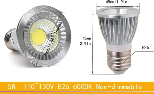 Miniatura 2 de Bombilla LED COB HR16 de 5 vatios (paquete de 4) – Bombilla LED Downlight de 60 grados, 6000 K luz blanca diurna, 50 W bombillas halógenas