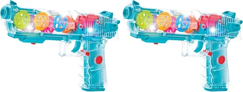 Miniatura 8 de ArtCreativity Pistola de juguete iluminada para niños, pistola espacial de acción con luces, sonidos y engranajes móviles, baterías incluidas