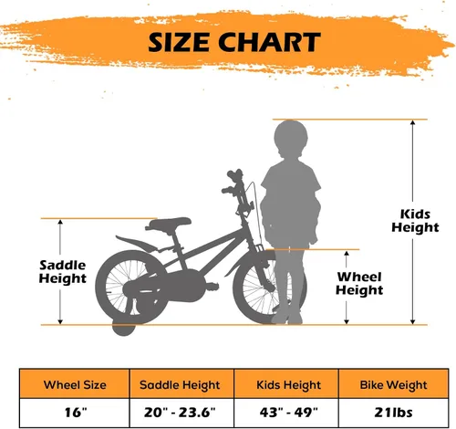 Miniatura 6 de WEIZE Bicicletas para niños, bicicleta estilo BMX para niños y niñas de 4 a 12 años de edad, bicicleta para niños con asiento ajustable, ruedas