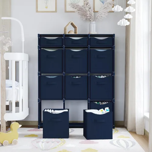 Miniatura 6 de Organizadores de armario de 12 cubos y almacenamiento Incluye todos los contenedores de cubos de almacenamiento Unidad de almacenamiento de Azul