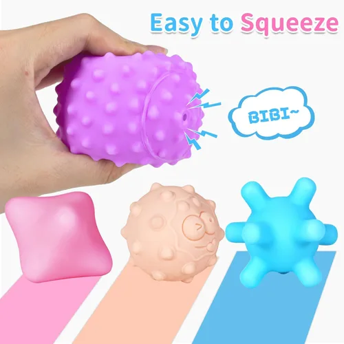 Miniatura 4 de 12 piezas de bolas sensoriales para niños pequeños de 1 a 3 años, juguetes sensoriales para bebés de 6 a 12 meses, juguete montessori para bebés