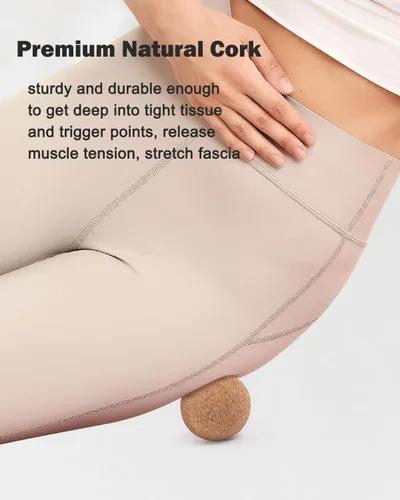 Miniatura 3 de KITWILD Bola de masaje de corcho, partículas finas de alta densidad para masaje muscular de tejido profundo, liberación miofascial y terapia