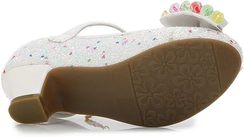 Miniatura 7 de Cadidi Dinos Zapatos de vestir para niñas, zapatos de fiesta de boda, zapatos de tacón Mary Jane Princesa (bebéniño pequeñoniño grande)