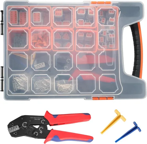 Miniatura 7 de Kit de conectores DT de 240 piezas, 18 piezas, herramienta de crimpado de cables para conectores Deutsch, herramienta de extracción de terminales