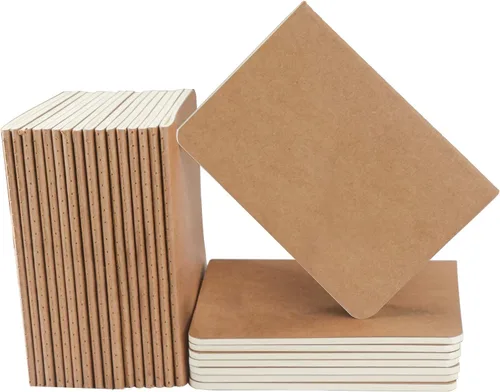 Miniatura 8 de EUSOAR Cuaderno de papel kraft A6, paquete de 8 cuadernos de 3.9 x 5.5 pulgadas, 60 páginas de tapa suave, diario de viaje, cuaderno de dibujo