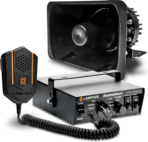 Miniatura 10 de SoundAlert Kit de sistema PA de sirena policial 12V 100W [altavoz delgado de 118-124dB] [2 x 16A interruptor auxiliar] [sirena de aire manos libres]