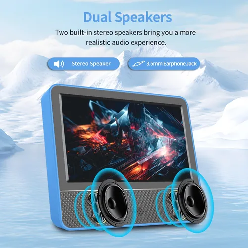 Miniatura 6 de Jexiop Mini TV portátil de 7 pulgadas y pantalla IPS 1080P, sintonizador digital ATSC, salida de auriculares, puerto USB/TF, entrada HDMI, DC-12V
