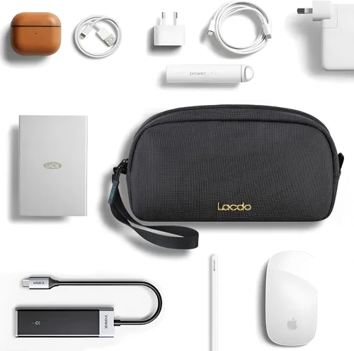 Miniatura 7 de Lacdo Organizador de artículos electrónicos, estuche de viaje, organizador de cables para artículos esenciales, resistente al agua, accesorios