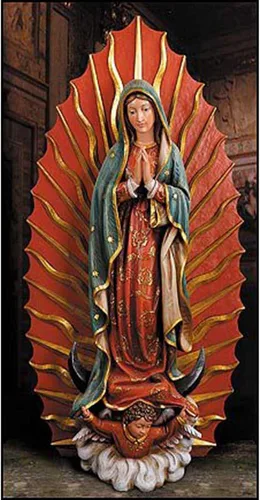 Miniatura 2 de Avalon Gallery Estatuas - Colección Val Gardena Escultura Católica Inspiradora Decoración de Iglesia, 53 pulgadas de alto, Nuestra Señora de Gudalupe