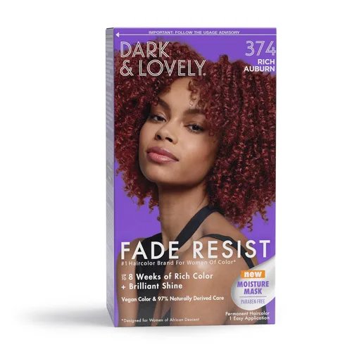 SoftSheen-Carson Dark and Lovely Fade Resist - Tinte permanente y acondicionador para el cabello, de color intenso, cubre hasta el 100% de las Rich